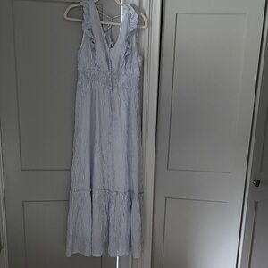 Lucy Paris Light Blue Striped Maxi Dress